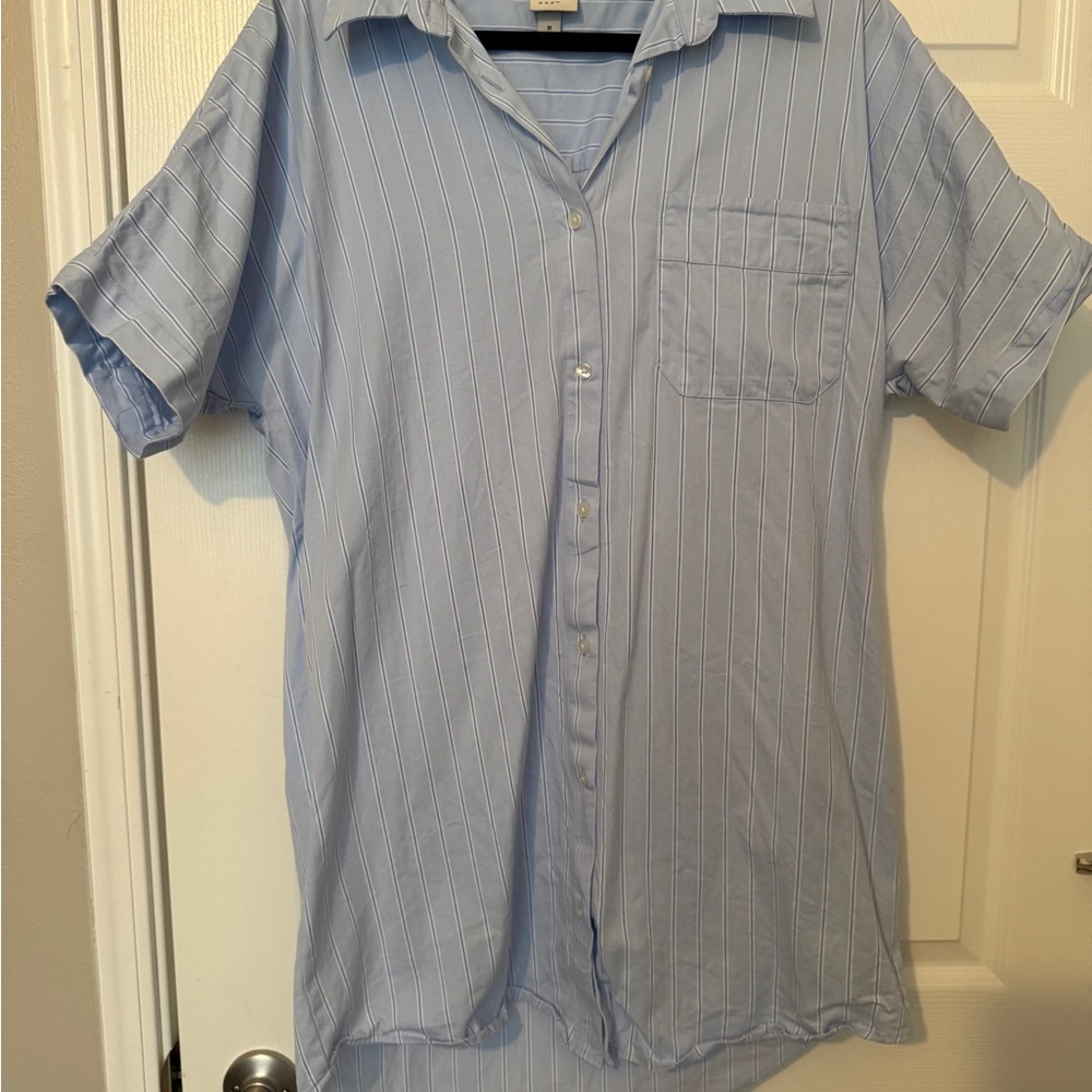 A New Day Light Blue Striped Mini Dress